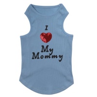 Casual Canine Cotton I Love My Mommy Dog Tank, Small, 12-Inch, Blue