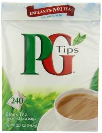 PG Tips Black Tea, Pyramid Tea Bags, 240Count Boxes (Pack of 2)