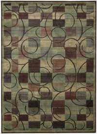 Nourison Interpretations Brown Geometric 2-Feet by 2.9-Feet Polyacrylic Area Rug