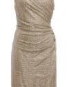 Lauren Ralph Lauren Champagne Matte 'Damaris' One Shoulder Sequin Dress 10