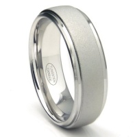 White Tungsten Carbide Sandblast Finish Wedding Band Ring Sz 12.5