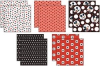 EK Success Mickey Mouse Black/White/Red Paper Pack, 10 Sheets, 2 Each/5 Textured Papers