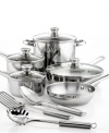 Stainless steel sets the standard for excellence in your space. A non-reactive, dishwasher-safe collection powers your cooking with heavy-duty encapsulated impact-bonded constructions that provide quick & even heat. Including all of the basics for an efficient & versatile kitchen, this set makes it easy to go gourmet. Lifetime warranty.