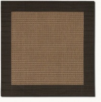 Couristan 1005/2500 Recife Checkered Field Cocoa/Black Rug, 8-Feet 6-Inch Square