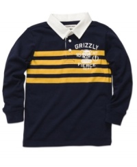 This Osh Kosh rugby will give him a classic preppy look.