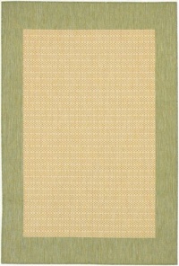 Couristan Recife Checkered Field Natural/Green Area Rug 5'3x7'6