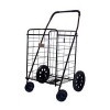 Jumbo Folding Shopping Black Swivel Wheel Cart