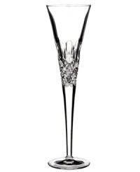 Crystal couture. Monique Lhuillier's Ellypse flute balances a minimalist stem with a pattern of intersecting cuts and rounded scoops in sumptuous Waterford crystal.