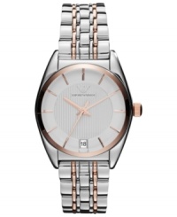 Subtle hint of rose-gold tones create a lasting effect on this Emporio Armani watch.