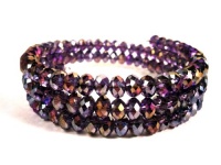 BRACELET Purple 3line Stretchable - WiseGloves ARMBAND CRYSTAL BRACELET ACCESSORY BANGLE JEWELRY BAND WRISTBAND