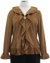 Jones New York Dark Barley Charente Ruffle Zip Front Jacket 20W