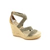 Jean Michel Cazabat Marina Womens Size 7.5 Gray Textile Wedge Sandals Shoes