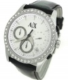 Armani Exchange Leather Silver White Dial Women's Watch #AX5003