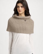 A plush, knit wool and cashmere topper with rolled collar in a cozy, cropped silhouette.About 15 X 1770% wool/30% cashmereDry cleanMade in Italy