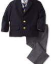 Nautica Dress Up Boys 2-7 Solid Poplin Duo Set, Navy, 7