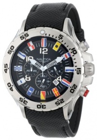 Nautica Men's N16553G NST Chronograph Flag Black Dial Watch