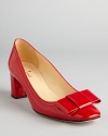 Take a bow; these kate spade new york patent pumps deserve applause for pulled-together presence.