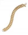 Tubular strands are linked together on this Alfani bracelet to create a unique accessory. Crafted in gold tone mixed metal. Approximate length: 7-1/2 inches + 1-inch extender.