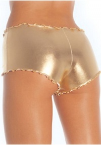 Lycra Low Rise Ruffled Edge Hot Pants (Pearl White;Medium/Large)