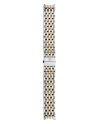 Gorgeously appointed with two-tone hues, this watch band from Michele gilds your look with classic elegance.