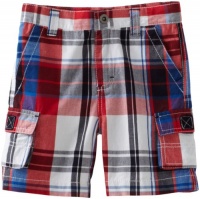 Kitestrings Boys 2-7 Toddler Cargo Pocket Short, Blue Plaid, 4T