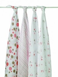 aden + anais 4 Pack Muslin Swaddle Wrap, Star Light