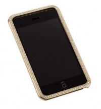 Gilty Couture 14k Gold-Plated Bezel Faceplate with Clear Swarovski Crystals for iPhone 1G