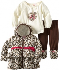 Nannette Baby-girls Infant 3 Piece Leopard Legging Set, Beige, 18 Months