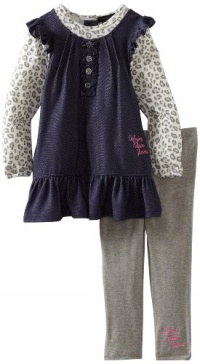 Calvin Klein Girls 2-6X Denim Tunic With Legging, Blue, 3T