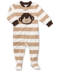 He'll be ready to monkey around in this adorable and comfortable footed coverall from Carter's.