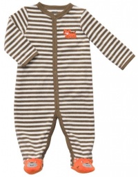 Carter's Terry Snap - Brown White Sripe Tiger-9M