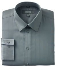 Whenever you need to look your best, this versatile Kenneth Cole dress shirt with wrinkle-free fabric fits the bill.