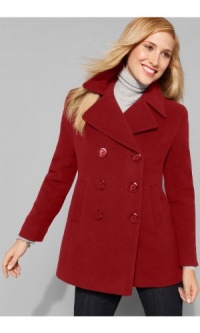 Kenneth Cole Womens Red Wool Coat Size 2XL XXL Double Breasted Button Front XX-Large