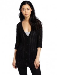 Kensie Women's Tape Yarn Cardigan