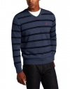 Nautica Men's V-Neck Allover Stripe Sweater