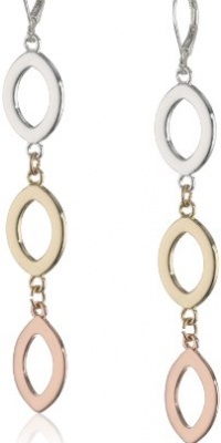 Nine West Mix It Up Tri-Tone Linear Open Link Drop Earrings