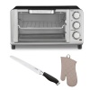 Cuisinart TOB80 Compact Toaster Oven Broiler + 7 Sabatier Forged Soft Grip Bread Knife + Oven Mitt