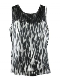 AK Anne Klein Women's Animal Printed Sleeveless Blouse