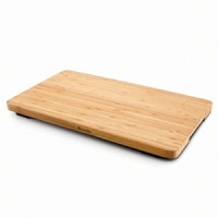 A beautiful cutting board with superior performance: Bamboo cutting boards are ideal as they absorb very little moisture, have natural antibacterial properties, and are less prone to knife markings. Mounted silicone feet on the underside allow the top surface to remain cool.