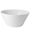 A fine line. Simply timeless, the French Organza salad bowl is reminiscent of sheer silk, with a white-on-white pattern in versatile porcelain. A flawless choice for the contemporary home, by Bernardaud.