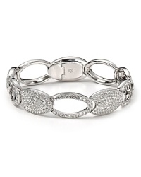 Make statement sparkle your new signature with this rhodium plated bangle from Lora Paolo. Boasting mixed crystal links, this piece perfects evening elegance.