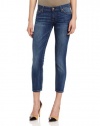 7 For All Mankind Women's Crop Roxanne, Buckley Lake Blue, 26