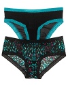 No more panty lines with OnGossamer's mesh boyshorts. Now in solids and prints with contrasting lace trim. Style #3136.