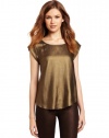 Joie Women's Rancher B Savory Silk Blouse, Caviar/Gold, X-Small