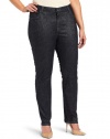 Lucky Brand Women's Plus-Size Ginger Skinny Jean, Black Sparkle, 16