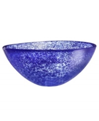 Speckled with royal ocean blue, the Tellus crystal bowl makes a brilliant centerpiece for the dining room or coffee table. Its minimalist shape is perfect for holding mixed greens or dinner rolls but looks simply stunning all on its own.