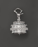 Inspired by Zen philosophy, this intricately detailed, polished finish sterling silver meditation bell from Paul Morelli jingles softly.