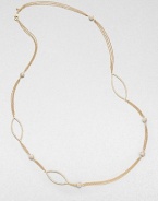 An elegantly delicate style with stone accented stations on multi-row link chains. Glass stonesGoldtoneLength, about 38Lobster clasp closureImported 