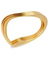 Robert Lee Morris makes waves with this flat hinged bangle set of three. Crafted from gold-tone mixed metal, the bangles stand out with a special design. Approximate diameter: 2-1/4 inches.