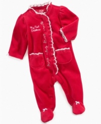 This adorable footie by Little Me gets baby dressed up so merry and bright for her first Christmas.